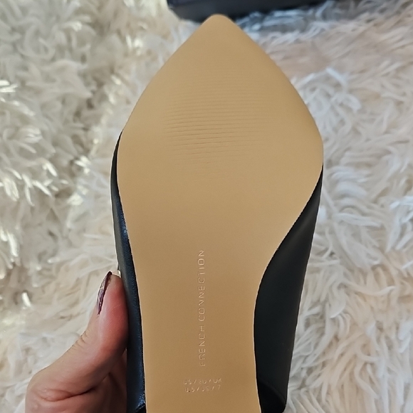 French Connection Black Eyelet Slingback Heels - Picture 11 of 12